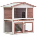 Kaninchenstall 3 Türen Braun Holz