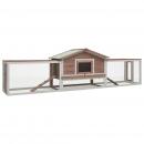 Kaninchenstall Mokka 310x70x87 cm Kiefer & Tanne Massivholz