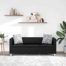 3-Sitzer-Sofa Kunstleder Schwarz  
