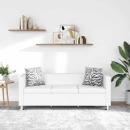 3-Sitzer-Sofa Kunstleder Weiß