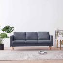 Sofa 3-Sitzer Stoff Dunkelgrau 