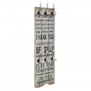 Wandgarderobe mit 6 Haken 120 x 40 cm "THANK YOU" 