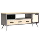 TV-Schrank Massivholz Mango und Stahl 120x30x45 cm