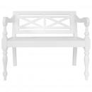 Batavia-Sitzbank 98 cm Mahagoni Massivholz Weiß