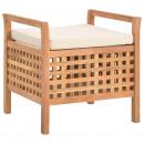 Sitzbank mit Stauraum 49×48×49 cm Walnuss Massivholz 