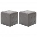 Nachttische 2 Stk. Grau 30×30×30 cm Kunstleder