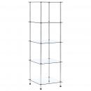 Regal mit 5 Ablagen Transparent 40x40x130 cm Hartglas