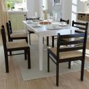 Esszimmerstühle 6 Stk. Braun Massivholz und Samt 