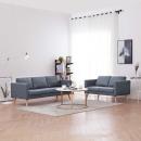 Sofa Set 2-Sitzer und 3-Sitzer Stoff Dunkelgrau 