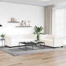   Chesterfield-Sofas 2-Sitzer und 3-Sitzer Kunstleder Weiß 
