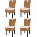 Esszimmerstühle 4 Stk. Kubu-Rattan Mangoholz 