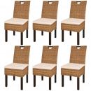 Esszimmerstühle 6 Stk. Kubu-Rattan Mangoholz 