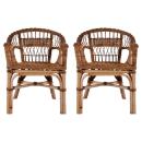 Gartenstühle 2 Stk. Natürliches Rattan Braun