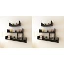 Wandregale 6 Stk. Schwarz
