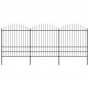 Gartenzaun mit Speerspitzen Stahl (1,75 - 2) x 5,1 m Schwarz