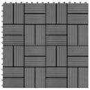 22 Stk. Terrassenfliesen 30 x 30 cm 2 qm WPC Grau