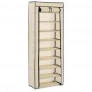 Schuhschrank mit Abdeckung Cremeweiß 57 x 29 x 162 cm Stoff   