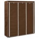 Kleiderschrank mit Fächern und Stangen Braun 150x45x175cm Stoff