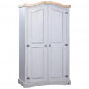 Kleiderschrank Mexiko-Stil Kiefernholz 2 Türen Grau