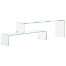 2-tlg. Couchtisch-Set 90x30x20/110x30x40 cm Hartglas 