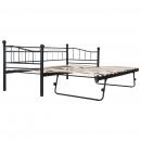Bettgestell Schwarz Stahl 180×200/90×200 cm