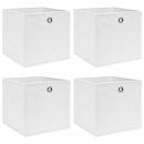 Aufbewahrungsboxen 4 Stk. Weiß 32x32x32 cm Stoff
