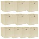 Aufbewahrungsboxen 10 Stk. Creme 32x32x32 cm Stoff