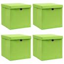 Aufbewahrungsboxen mit Deckeln 4 Stk. Grün 32x32x32 cm Stoff