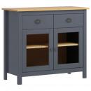 Sideboard Hill Grau 90x40x80 cm Massivholz Kiefer