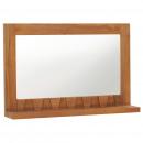Wandspiegel mit Regal 60×12×40 cm Teak Massivholz 