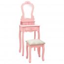Schminktisch-Set mit Hocker Rosa 50x59x136 cm Paulownia-Holz