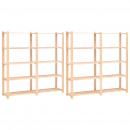 Lagerregale 5 Böden 2 Stk. 170x38x170cm Massivholz Kiefer 500kg