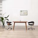 Drehbare Esszimmerstühle 2 Stk. Schwarz Bugholz und Kunstleder