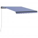Einziehbare Markise Handbetrieben 300 x 250 cm Blau und Weiß