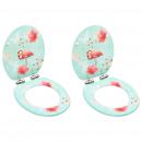 Toilettensitze Soft-Close-Deckel 2 Stk. MDF Flamingo-Design 