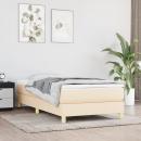 Bettgestell Creme 90x200 cm Stoff
