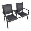 2-Sitzer-Gartenbank 131 cm Stahl und Textiline Schwarz