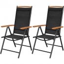 Gartenstühle Klappbar 2 Stk. Aluminium und Textilene Schwarz