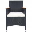 Gartenstühle 2 Stk. mit Polstern Poly Rattan Schwarz