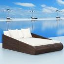 Gartenbett Braun 110x200 cm Poly Rattan