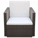 Gartenstuhl mit Polstern und Kissen Poly Rattan Braun