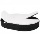 Outdoor-Loungebett mit Kissen Poly Rattan Schwarz