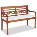 Batavia Gartenbank mit Polstern 120 cm Teak