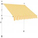 Einziehbare Markise Handbetrieben 150 cm Orange/Weiß Gestreift