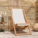 Liegestuhl Teak 56x105x96 cm Creme