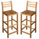 Barhocker 2 Stk. Massivholz Akazie 