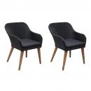 Gartenstühle mit Polstern 2 Stk. Poly Rattan Schwarz 