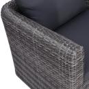 6-tlg. Garten-Sofagarnitur mit Polstern&Kissen Poly Rattan Grau 