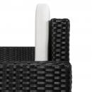 2-Sitzer-Gartensofa mit Auflagen Schwarz Poly Rattan