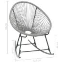 Garten-Mond-Schaukelstuhl Grau Poly Rattan